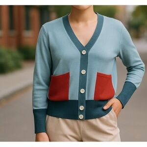 Ecru Emissary Women’s Wool Blend button cardigan size small